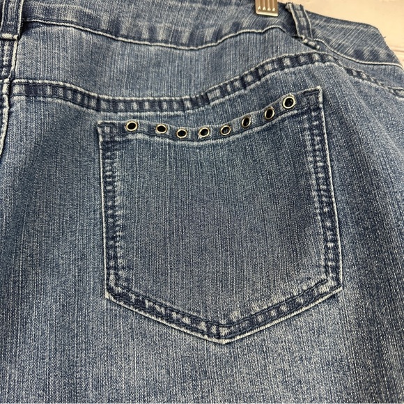 Avenue Denim Jean Skirt Midi Eyelet Plus Size 22/24 Cotton Blend Y2K 90s Western - Picture 5 of 8